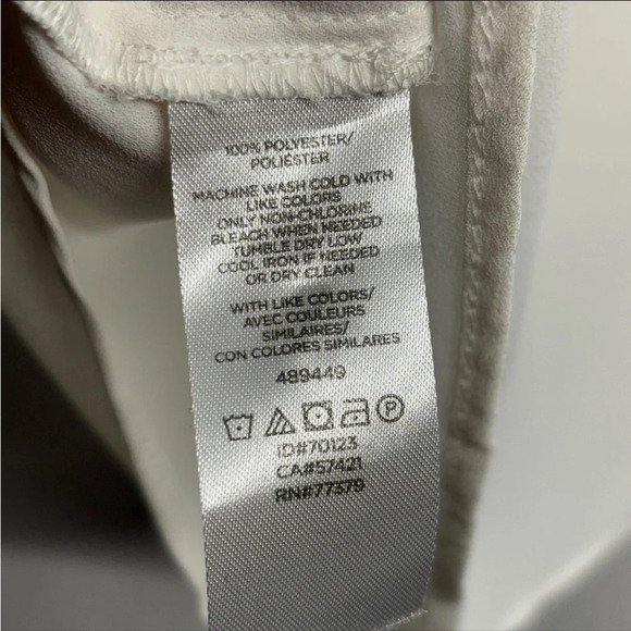 Ann Taylor Tank Blouse Ivory White S Pleat Front - Picture 5 of 7